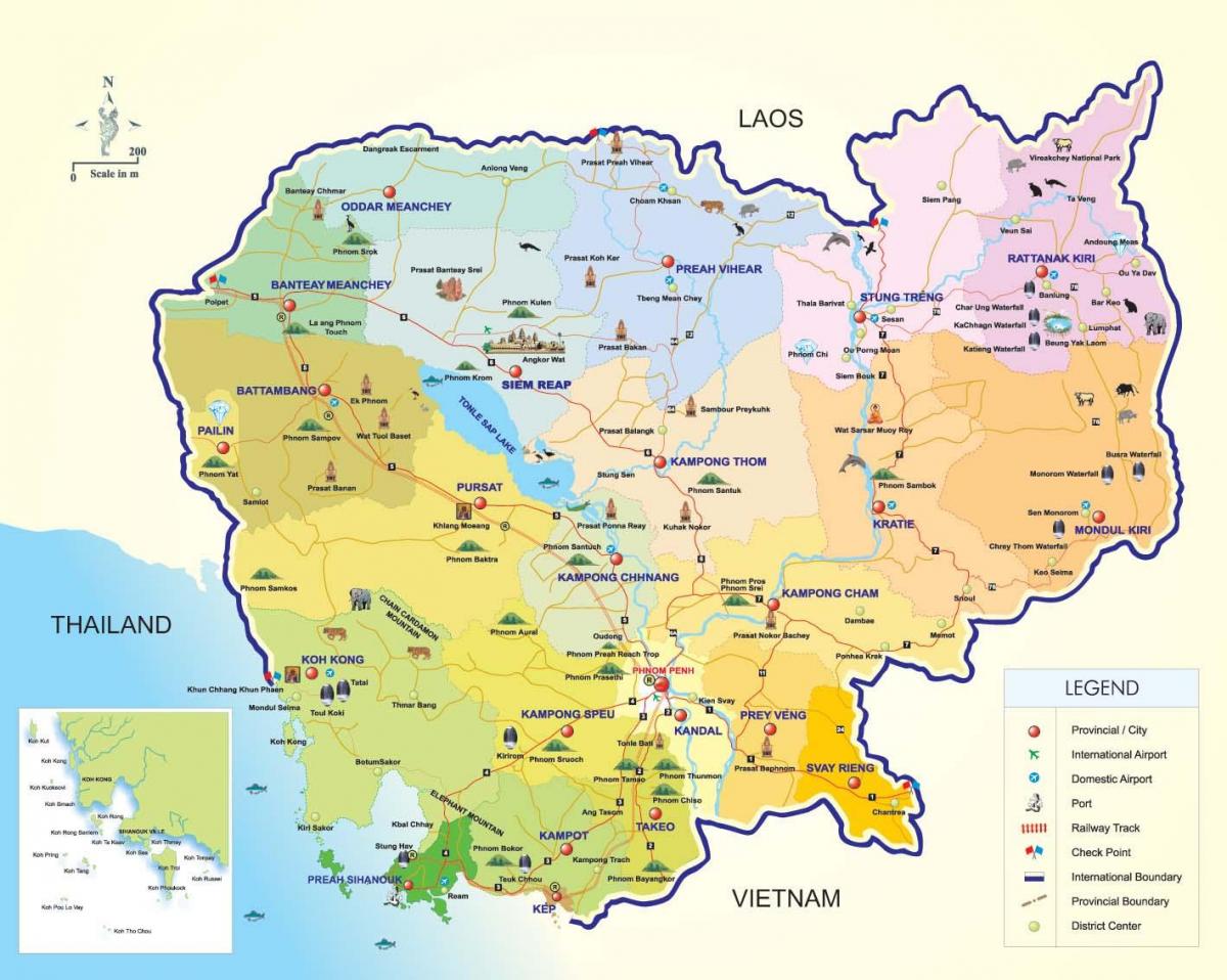 Քարտեզ Կամբոջա օդանավակայաններ